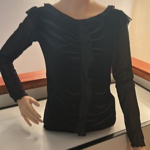 ANAC black velvet / sheer top